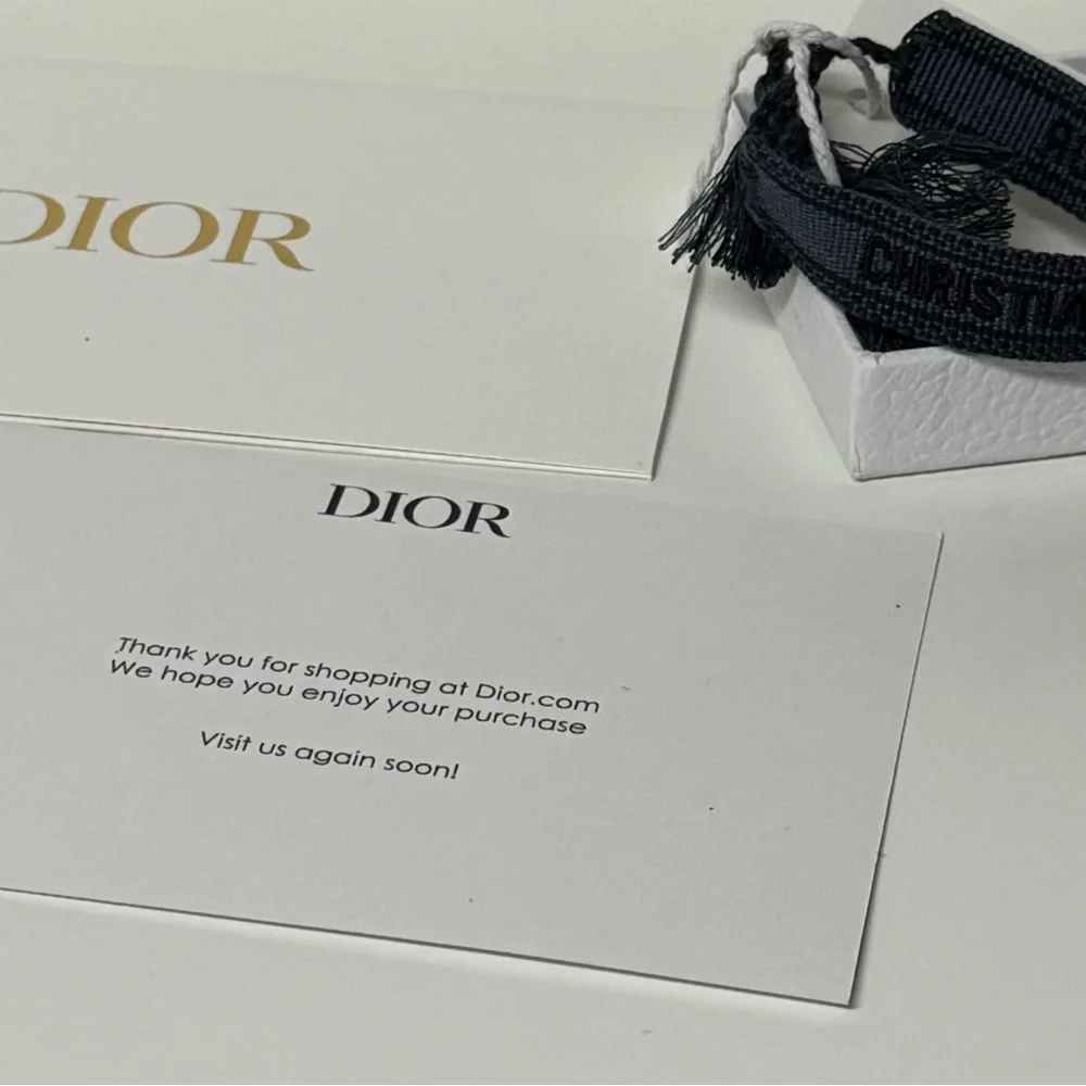 Christian Dior Friendship Bracelet Triple Black Embroidered Bracelet Women